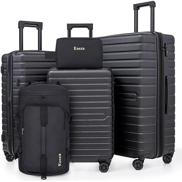 Amazon.com | Eeeza Luggage Sets 5 Piece, Suitcases with Wheels
